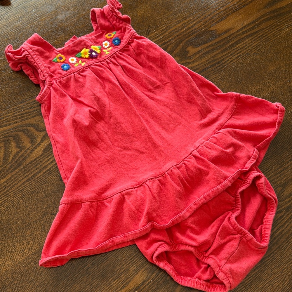 Carters Red Garden Dress Set